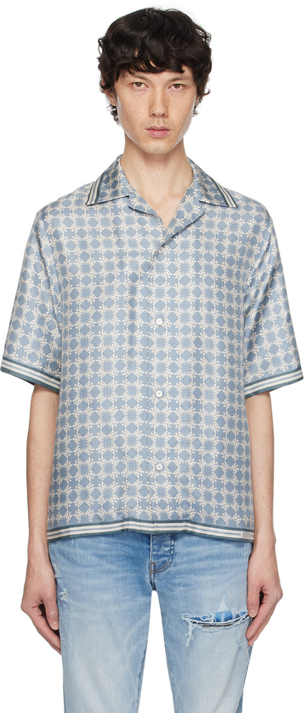 AMIRI Blue MA Quad Bowling Shirt