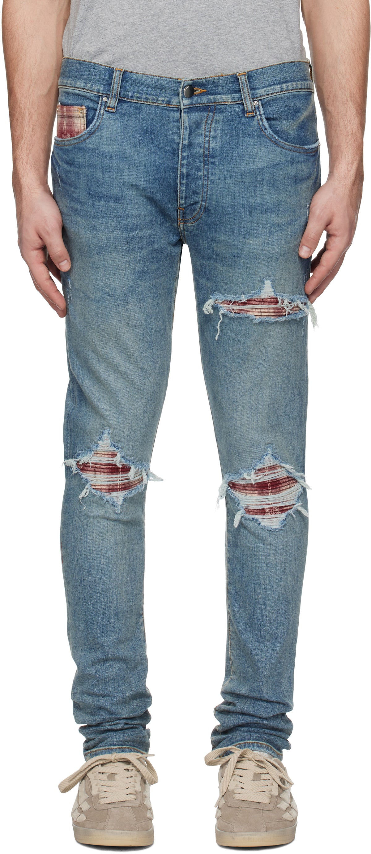 AMIRI Blue MA Quad Plaid MX1 Jeans