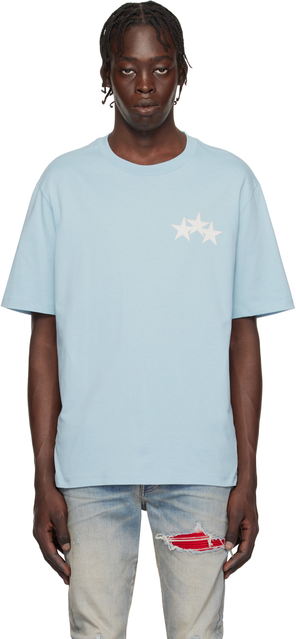 AMIRI Blue Three Star T-shirt