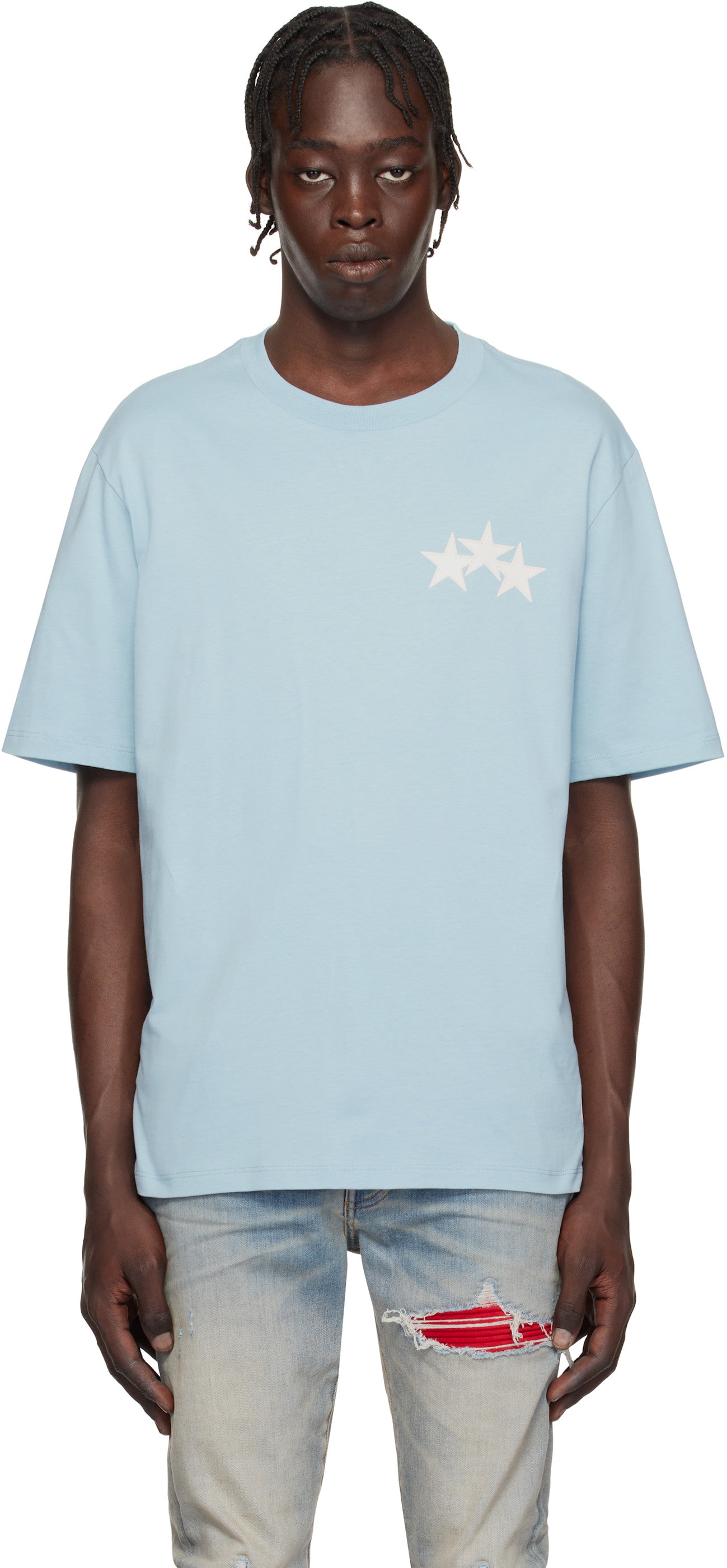 AMIRI Blue Three Star T-shirt