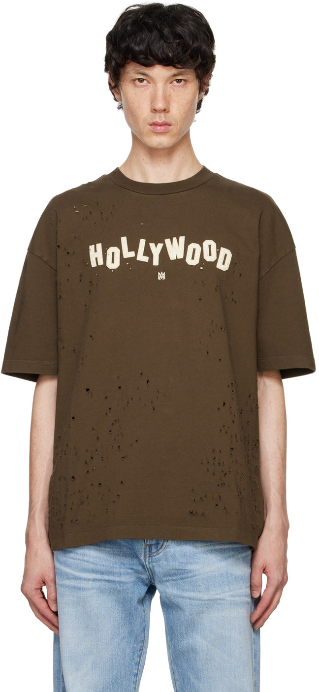 AMIRI Brown Hollywood Shotgun Oversized T-shirt