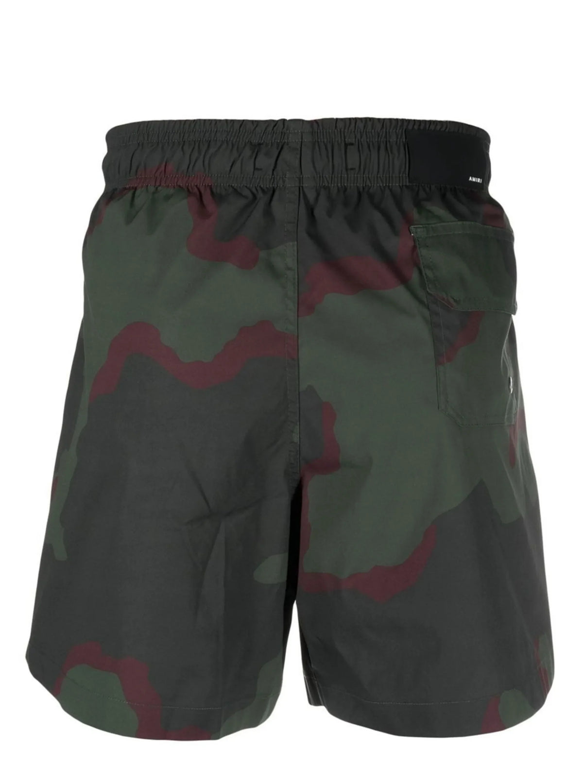 Amiri Core Logo Camo Swim Shorts in Military Green
