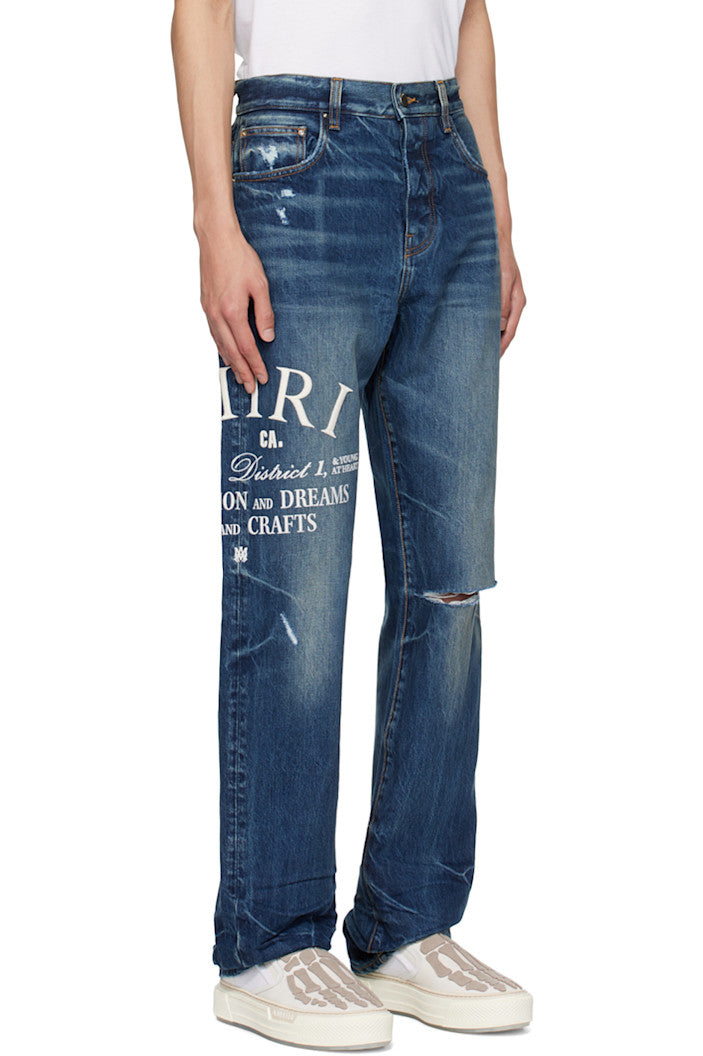 Amiri AMIRI Indigo Embroidered Jeans - Size: 29 Jeans | Shop From The Mirage