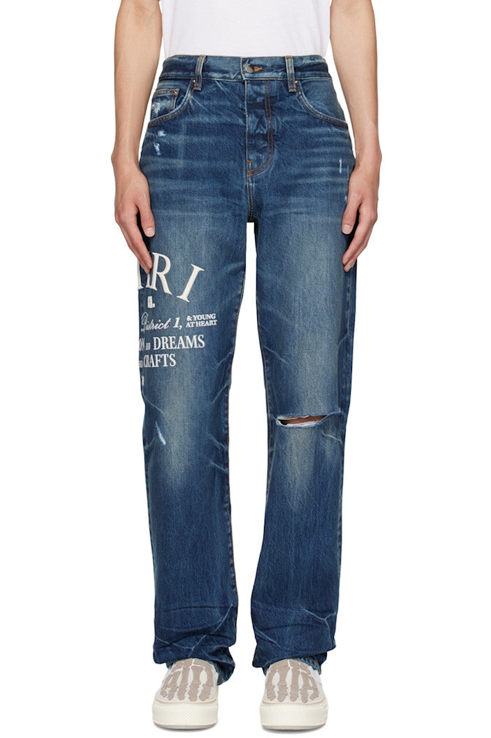 Amiri AMIRI Indigo Embroidered Jeans - Size: 29 Jeans | Shop From The Mirage