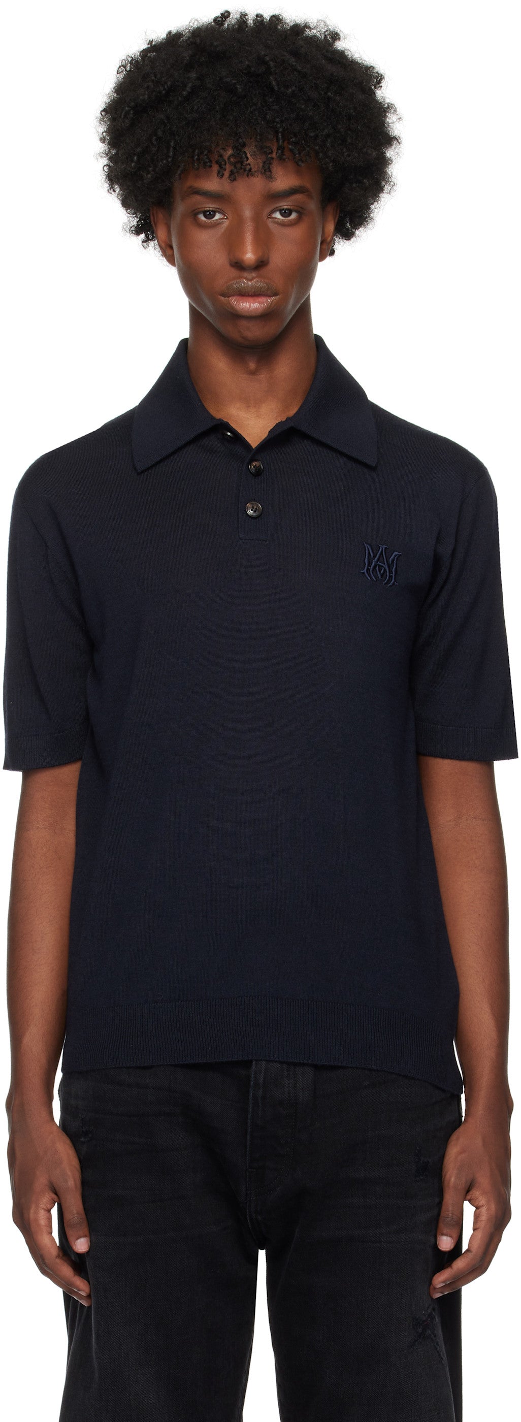 AMIRI Navy MA Polo