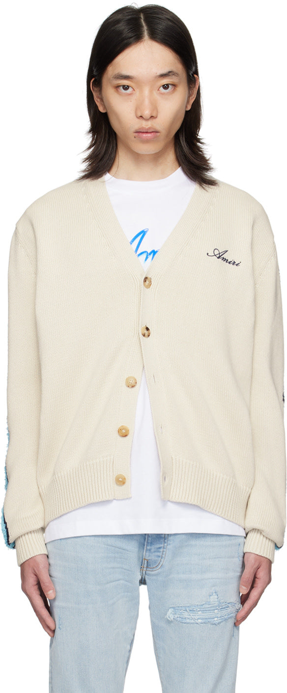 AMIRI Off-White Bones Cardigan