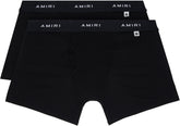 AMIRI two-pack black cotton briefs featuring jacquard logo at waistband and stretch cotton jersey fabric.