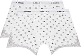 AMIRI Two-Pack White MA Paisley Boxer Briefs featuring a graphic pattern and logo waistband in stretch cotton jersey.