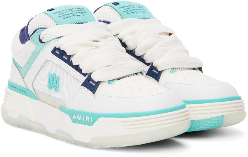 Amiri Amiri White & Blue MA-1 Sneakers - Size: UK 7 Sneakers | Shop From The Mirage