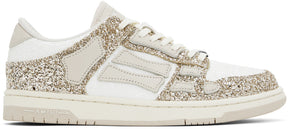 Amiri White & Gold Skel Top Low Sneakers