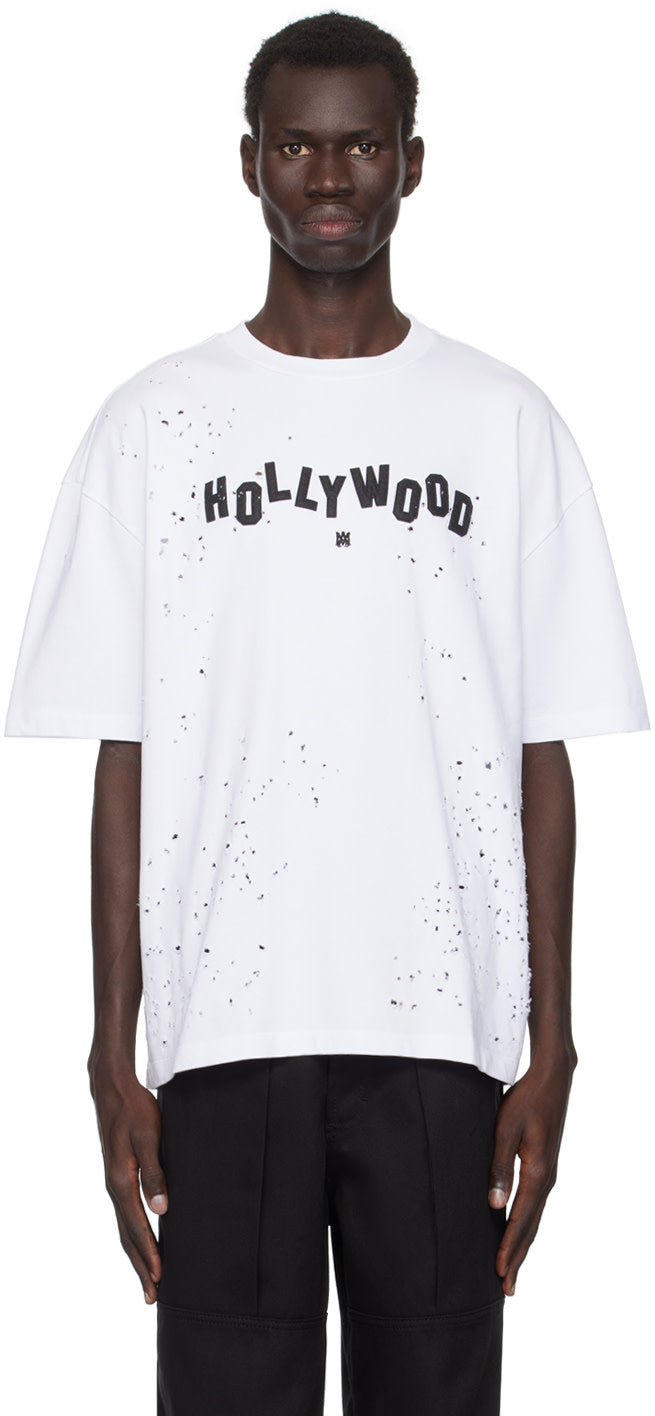 AMIRI White 'Hollywood' Shotgun T-shirt