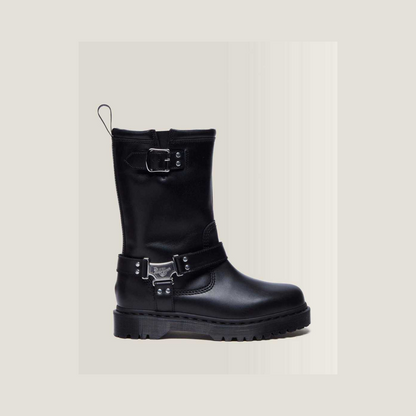 Anistone Hi Leather Biker Boots — Black