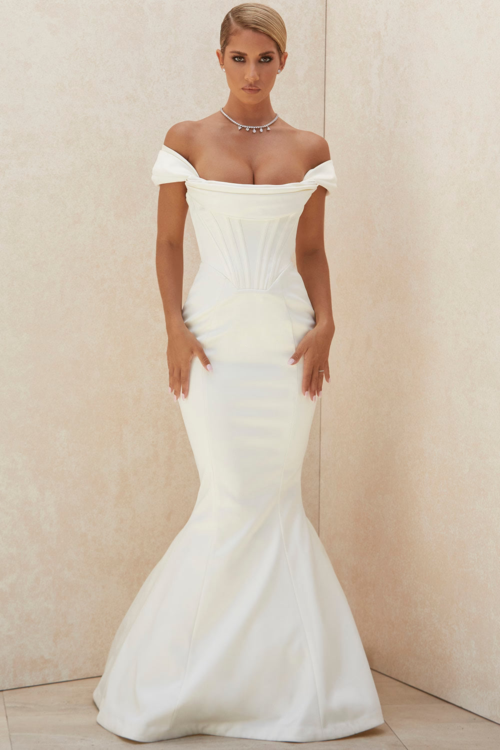 Antoinette ivory corset off shoulder bridal gown - limited edition