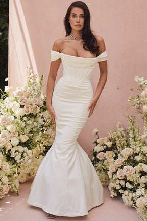 Antoinette ivory corset off shoulder bridal gown - limited edition