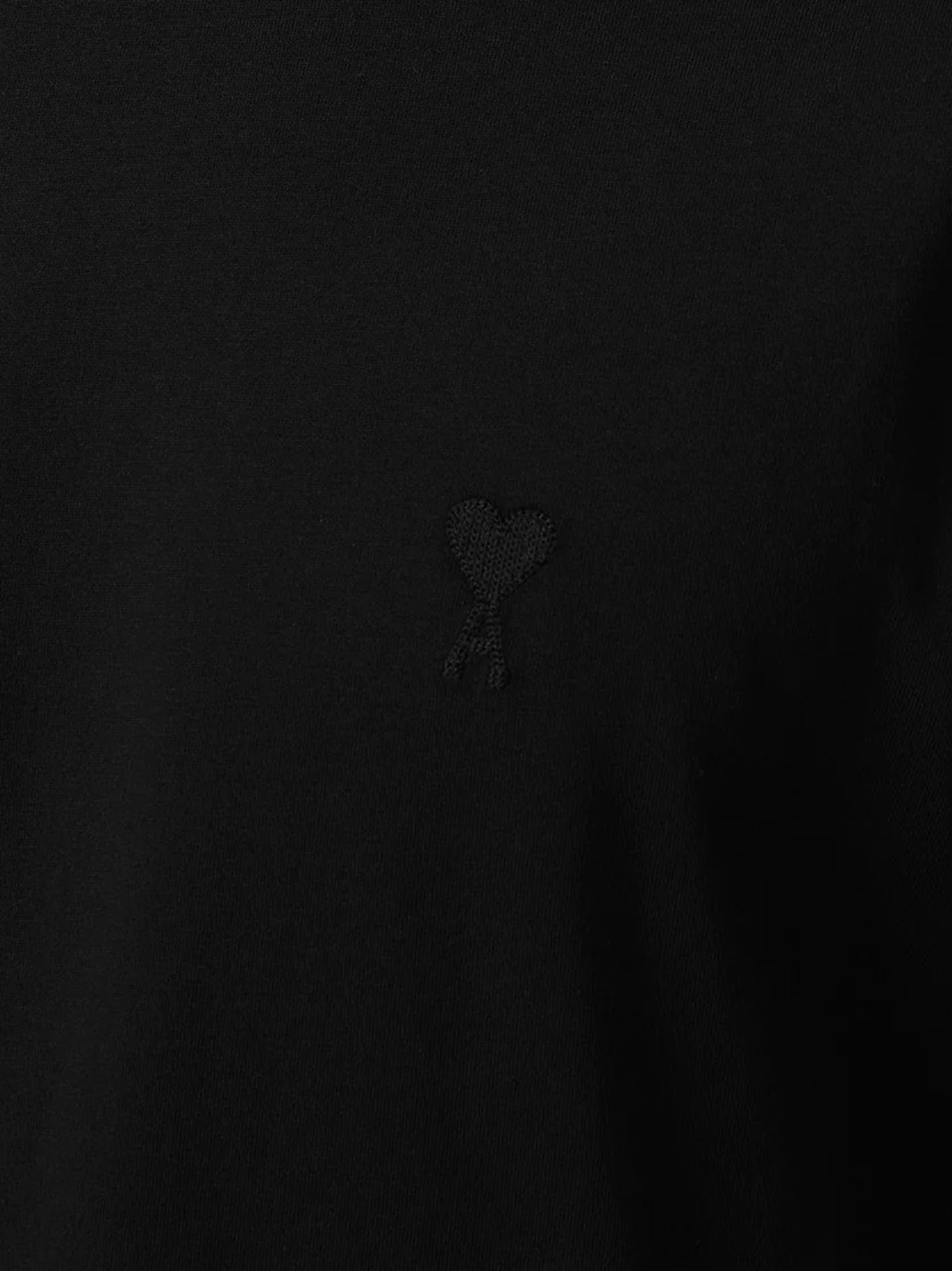 AMI Paris Ami De Coeur Motif Embroidered Logo T-Shirt in Black
