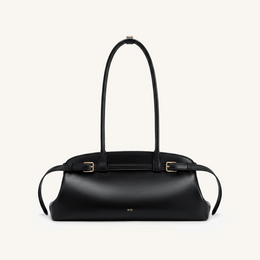 Arden Belt Detail East-West Shoulder Bag - Black