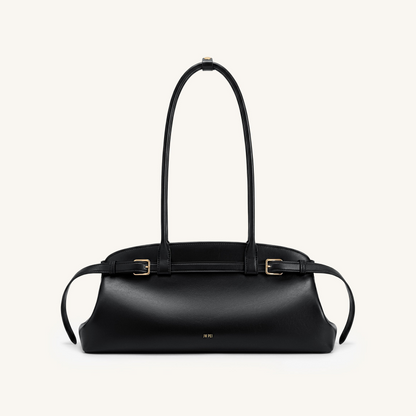 Arden Belt Detail East-West Shoulder Bag - Black