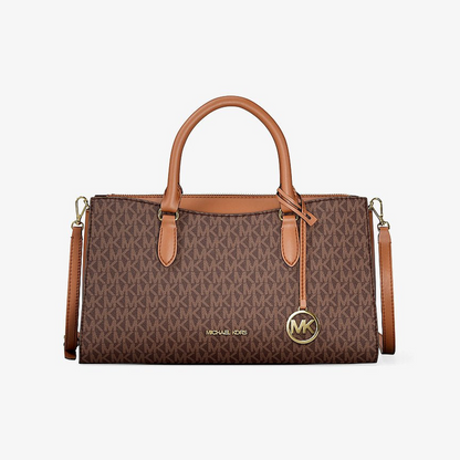 Arden Medium Signature Logo Top-Zip Satchel