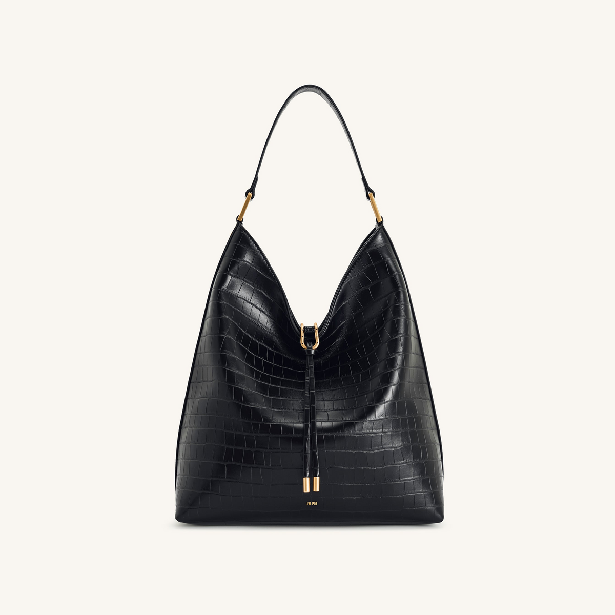 Aria Shoulder Bag - Black Croc