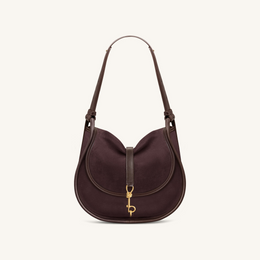 Arla Small Faux Suede Hobo Bag - Chocolate