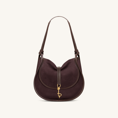 Arla Small Faux Suede Hobo Bag - Chocolate