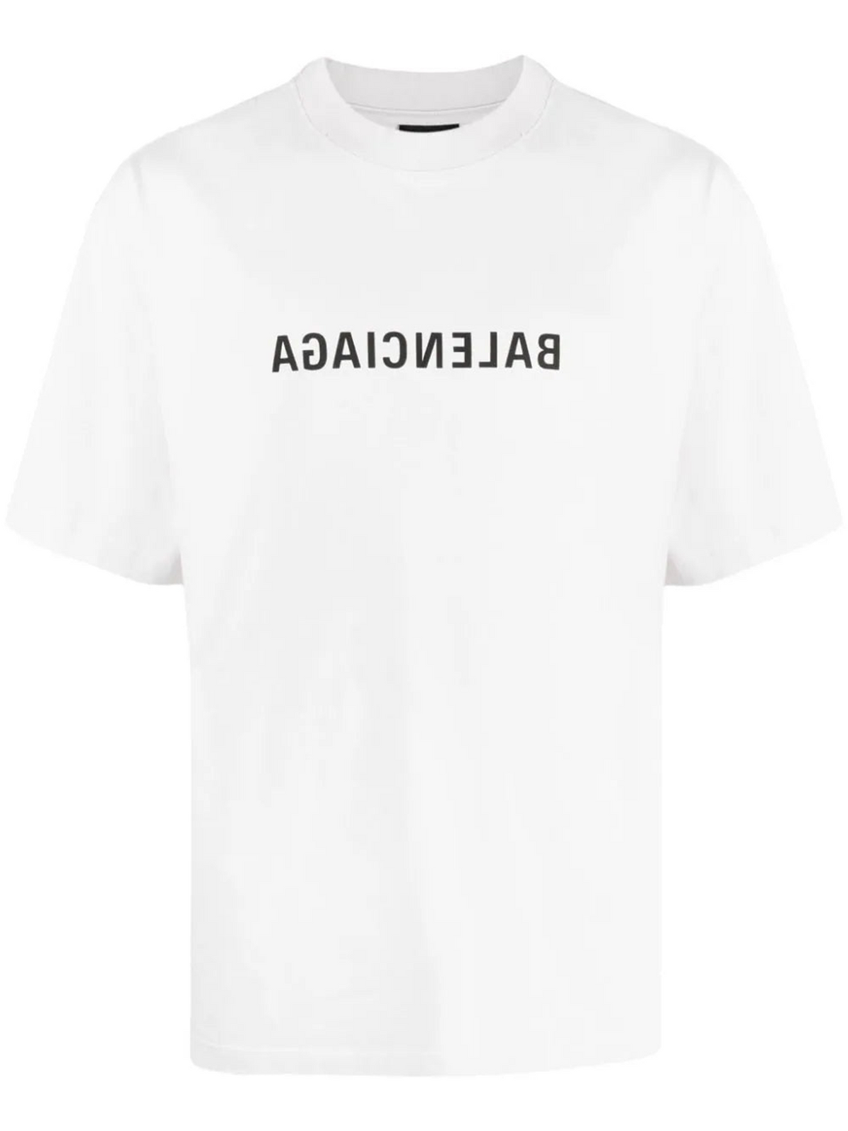 Balenciaga Reverse Logo Print T-Shirt in White