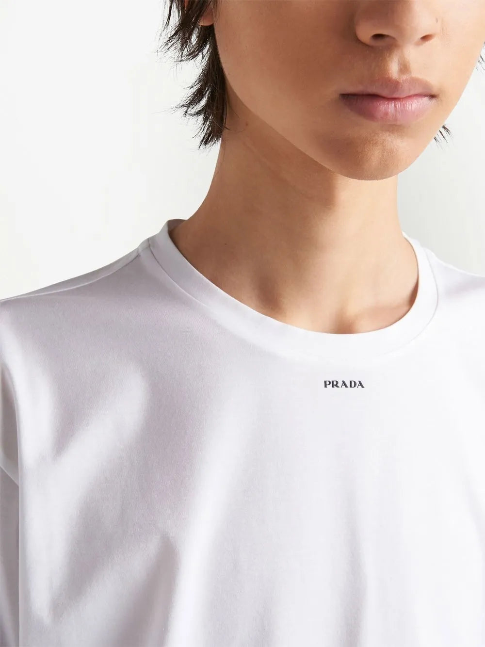 Prada Small Logo Print T-Shirt in White