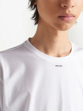 Prada Small Logo Print T-Shirt in White