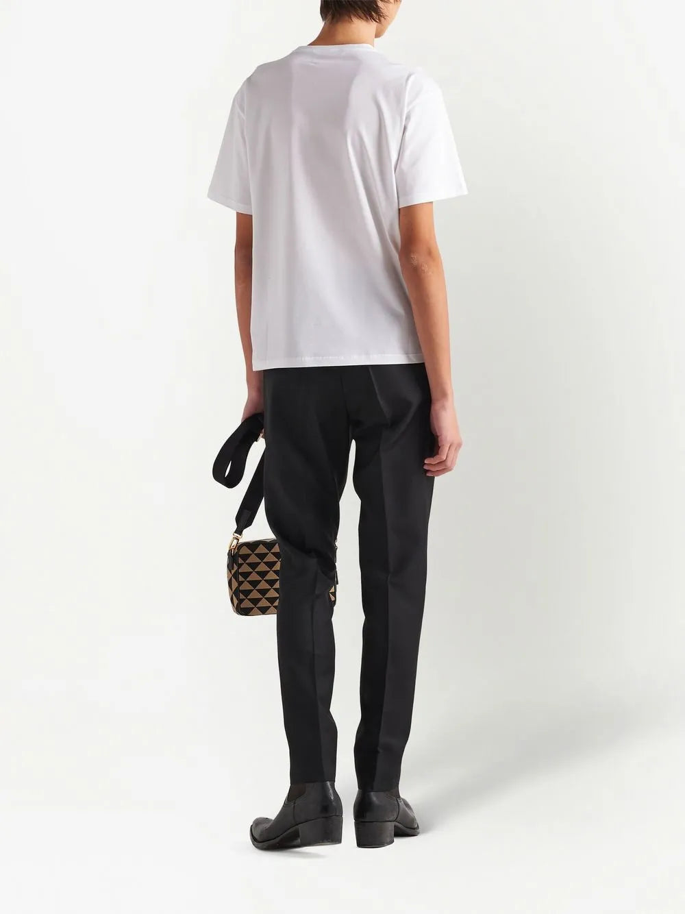 Prada Small Logo Print T-Shirt in White