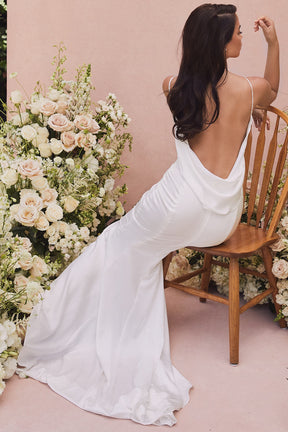 Aurelie ivory draped back bridal gown - limited edition
