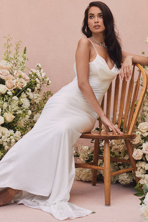 Aurelie ivory draped back bridal gown - limited edition