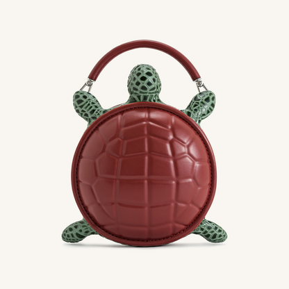 Ava Turtle Shape Handbag - Brown