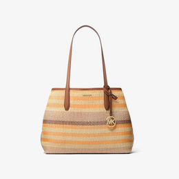 Avalon Medium Striped Woven Tote Bag