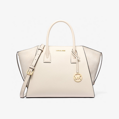 Avril Large Leather and Suede Satchel