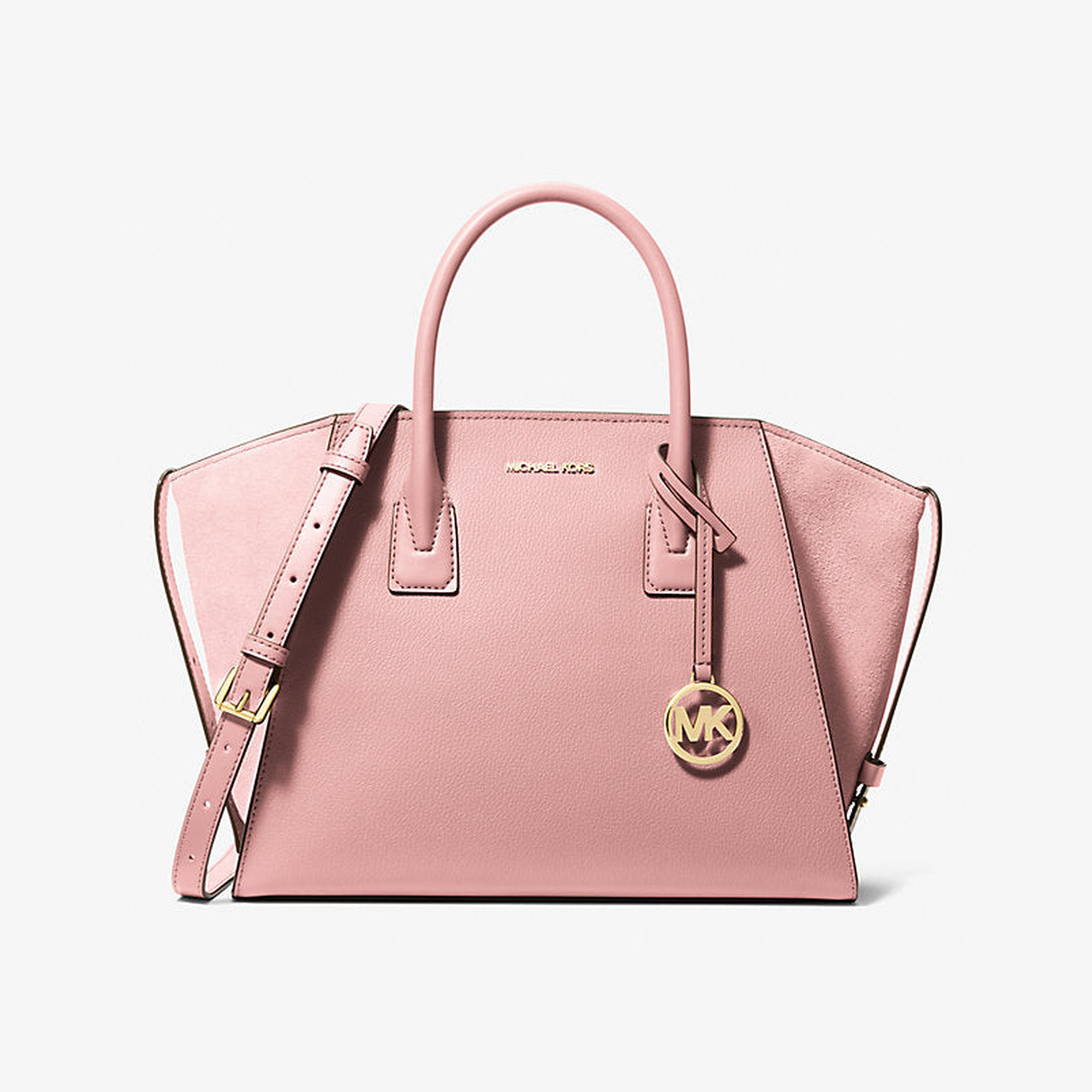 Avril Large Leather and Suede Satchel