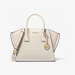 Avril Small Logo and Leather Satchel