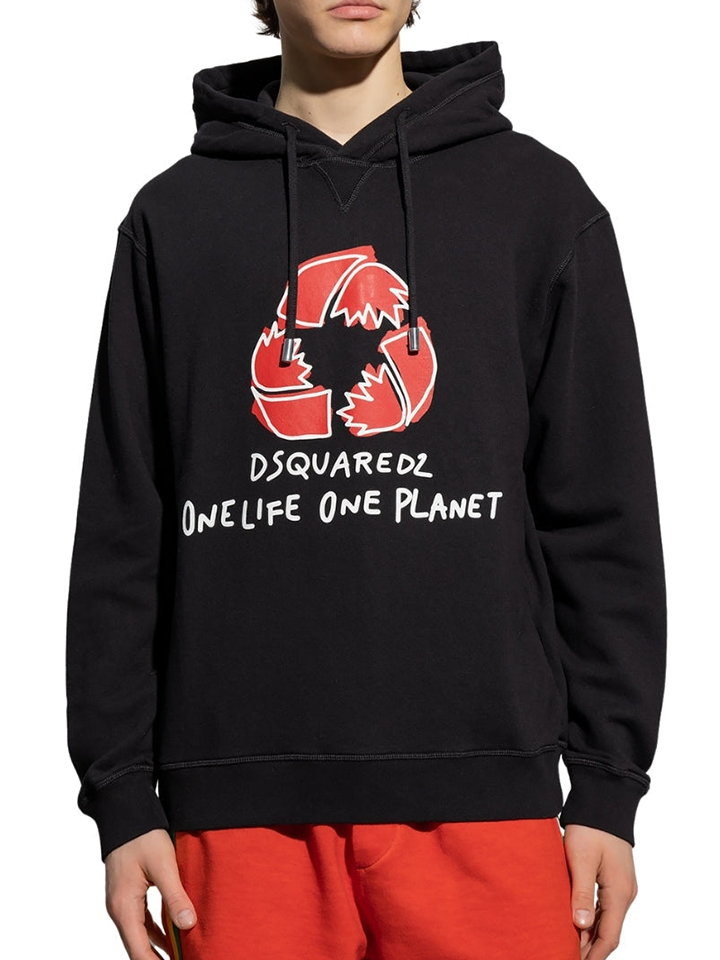 Dsquared2 One Life One Planet Black Hoodie