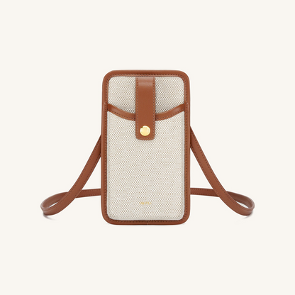 Aylin Canvas Phone Bag - Brown