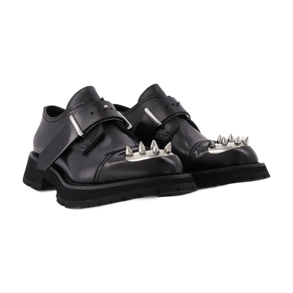 Alexander McQueen Men's Smooth Calfskin Loafers – Black/Silver