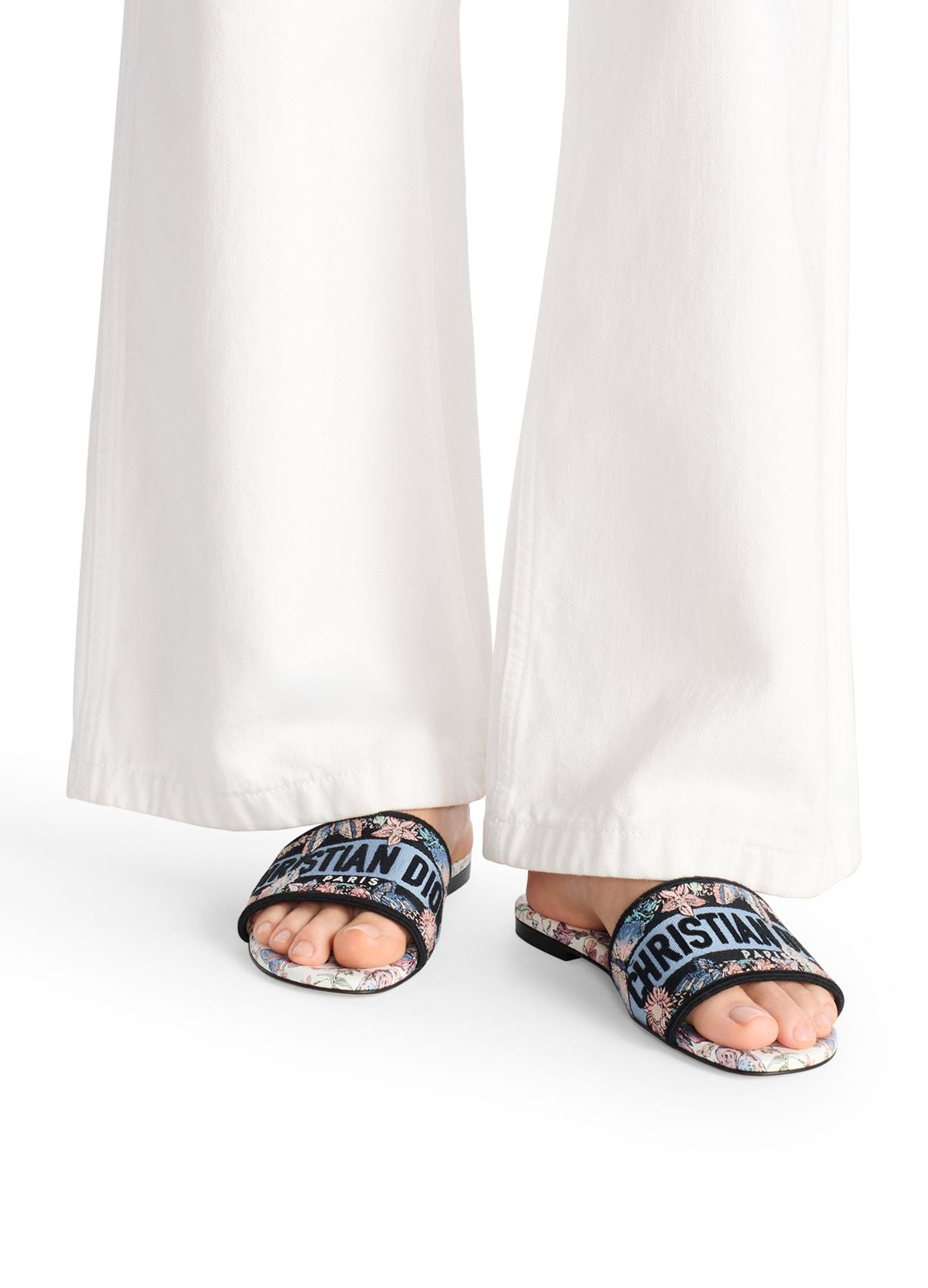 Dior Dway Slide in embroidered cotton