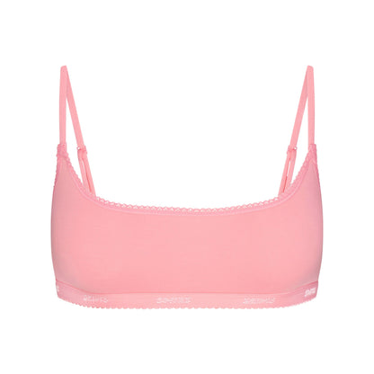 Lightweight Cotton Logo Picot Scoop Bralette