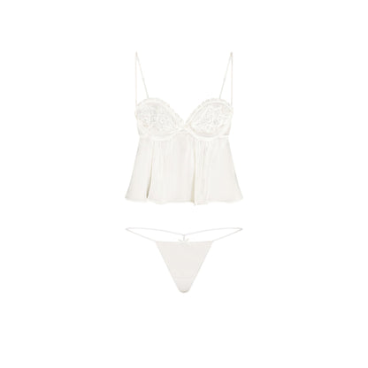 Skims Romance Babydoll Top and String Thong Set