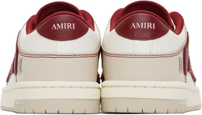 AMIRI Women Beige & Red Varsity Skel-Top Low Sneakers