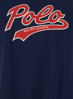 Polo ralph lauren Blue Crewneck T-Shirt with Logo Print on the Front in Cotton Man