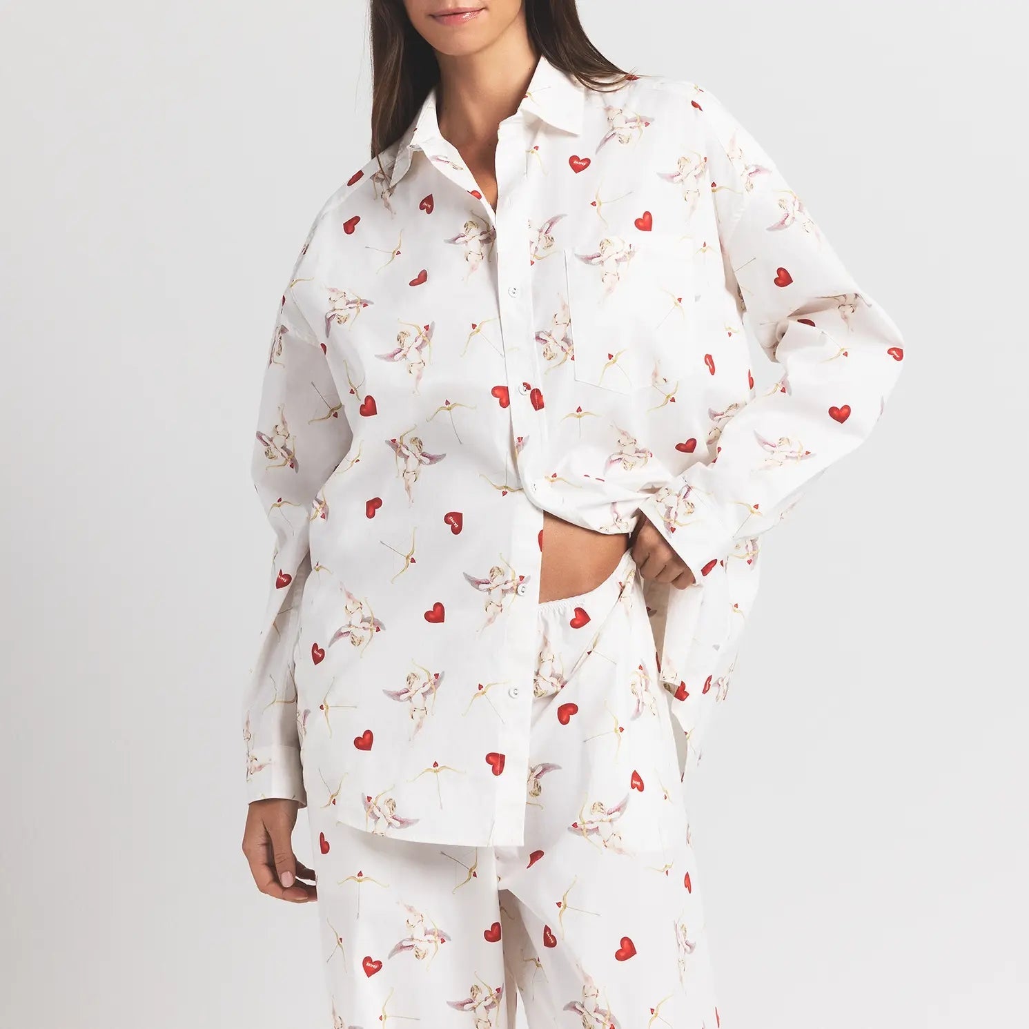 Cotton Poplin Oversized Sleep Set