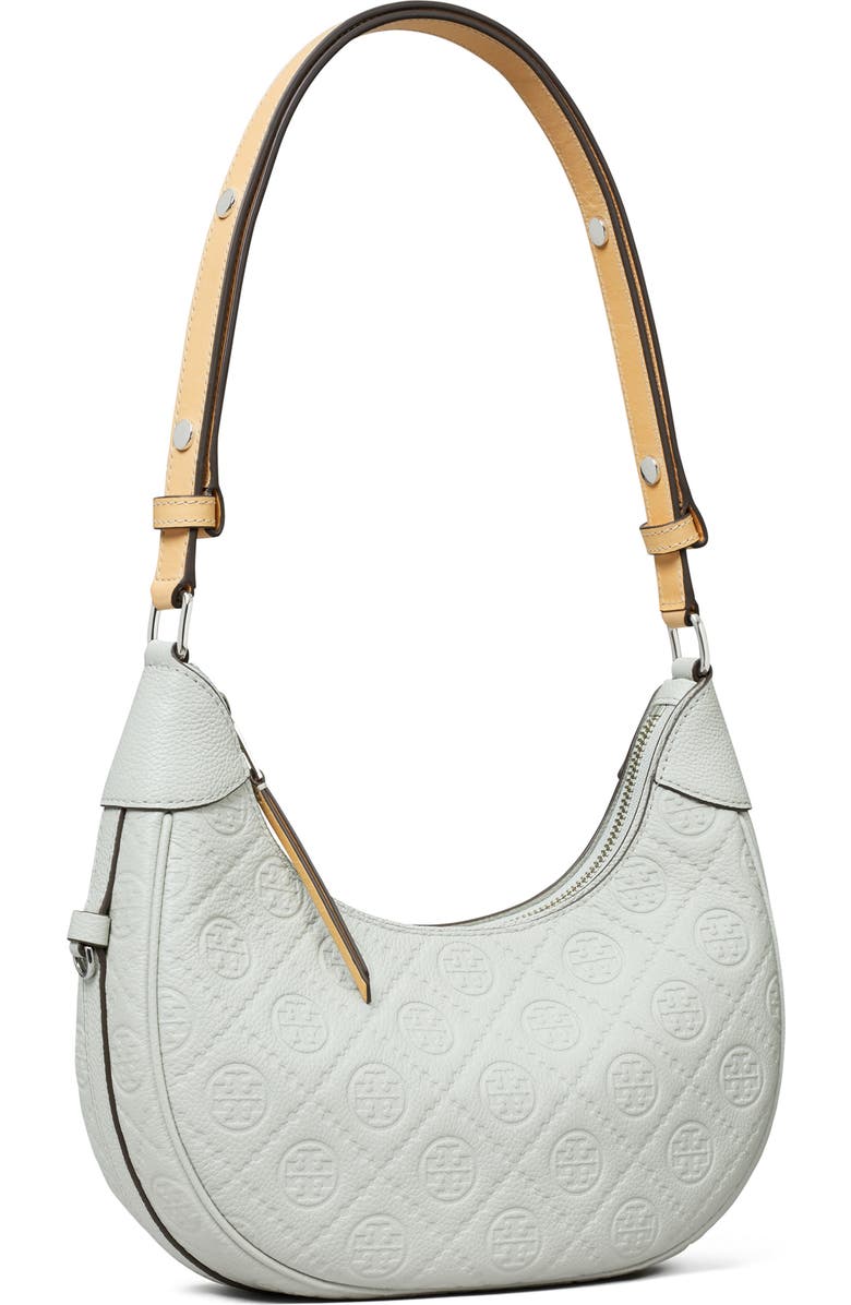 T-Monogram Embossed Crescent Shoulder Bag