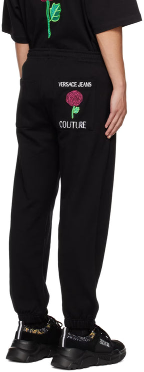 Black Embroidered Lounge Pants