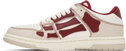 AMIRI Women Beige & Red Varsity Skel-Top Low Sneakers