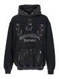 Represent Black Hoodie with Fixed Hood and Maxi Print on the Front in Cotton Man