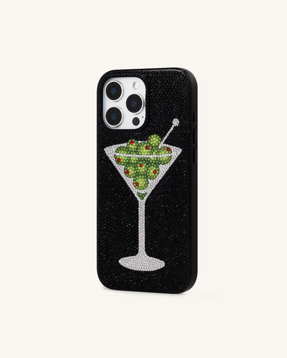 Olive Martini Artificial Crystal Phone Case - Orange
